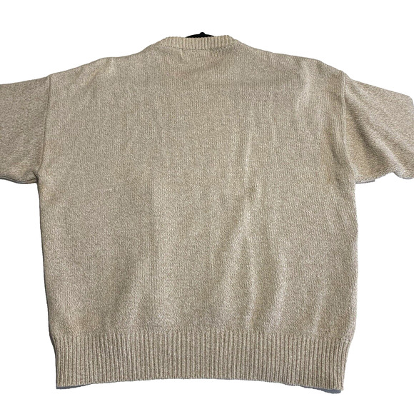 Vtg Orvis Dad Fisherman Sweater Cable Knit Color Block Crew Pullover Cotton XL - Picture 7 of 11